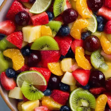 Honey Lime Rainbow Fruit Salad