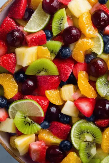 Honey Lime Rainbow Fruit Salad