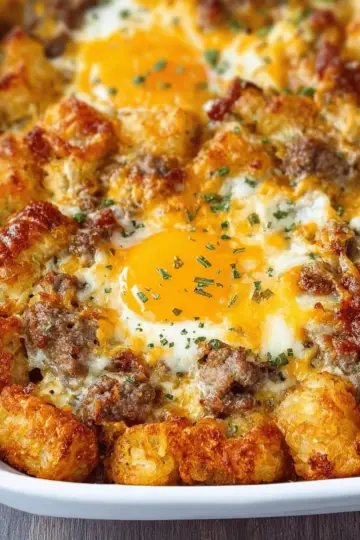 Tater Tot Sausage Breakfast Casserole