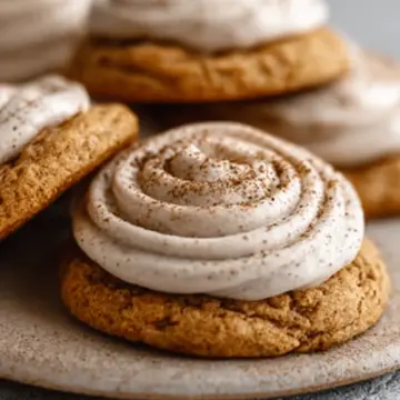 Soft Pumpkin Cookies with Cinnamon Frosting