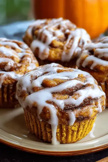 Pumpkin Cinnamon Roll Muffins