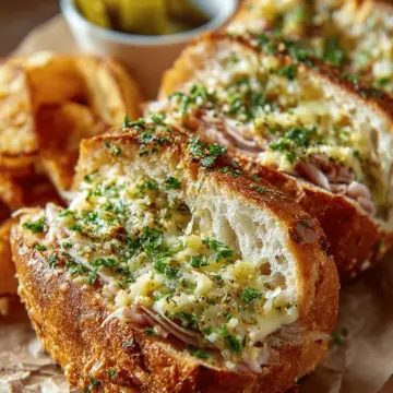 Cuban Garlic Bread Sandwiches