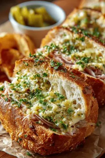 Cuban Garlic Bread Sandwiches