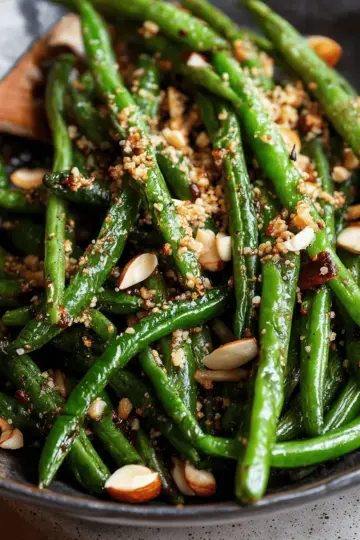 Browned Butter Green Beans with Hazelnut Dukkah