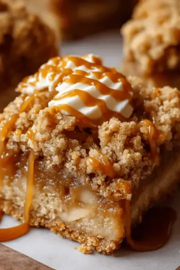 Salted Caramel Apple Crumble Bars Fall Treat