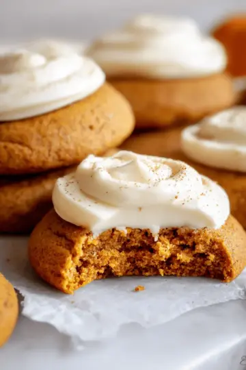 Soft Pumpkin Cookies with Cream Cheese Frosting