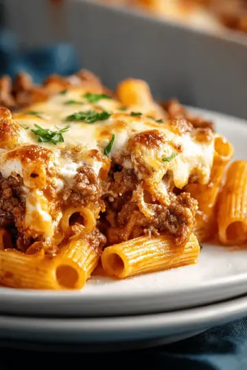 Baked Ziti with Ground Beef and Ricotta