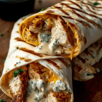 Cheesy Garlic Chicken Wraps