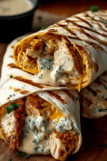 Cheesy Garlic Chicken Wraps