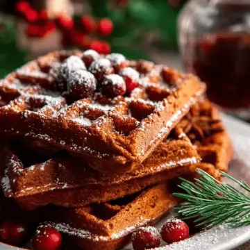 Christmas Morning Gingerbread Waffles