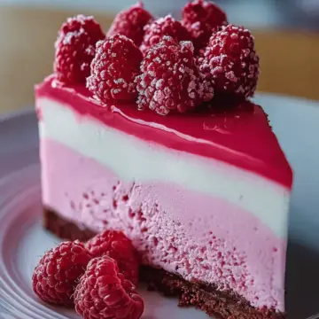 Luxurious Pink Velvet Raspberry Cheesecake