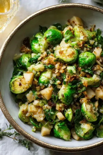 Brussels Sprouts with White Balsamic-Pear Chutney