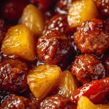 Slow Cooker Meatball Pineapple Smokies