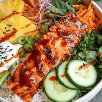 Sriracha Salmon Rice Protein Bowl