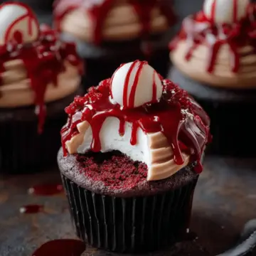 Vampire Bite Halloween Cupcakes