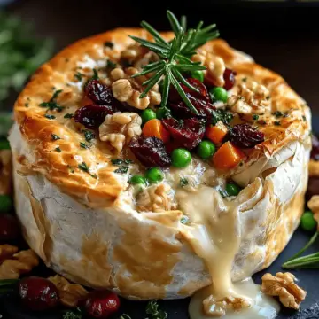 Baked Brie with Cranberry and Walnut Topping
