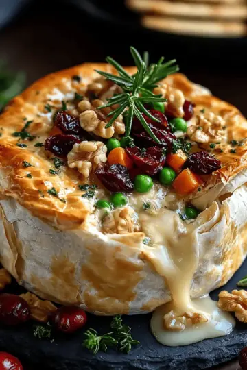 Baked Brie with Cranberry and Walnut Topping