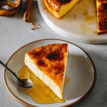 Melopita - Crustless Greek Honey & Cheese Pie