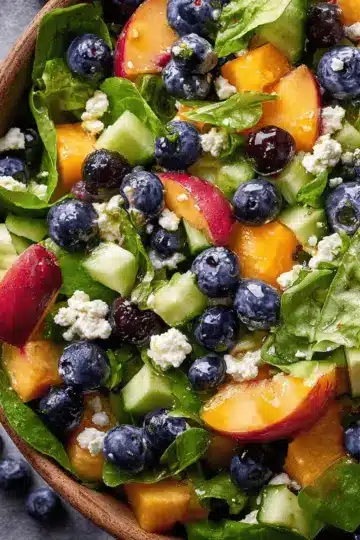 Blueberry Peach Feta Salad