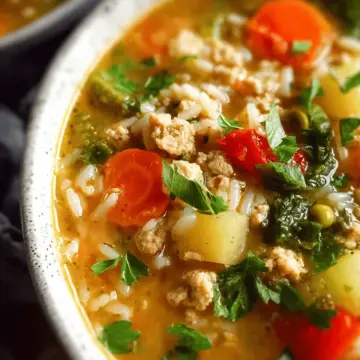Easy Ground Turkey Soup with Rice