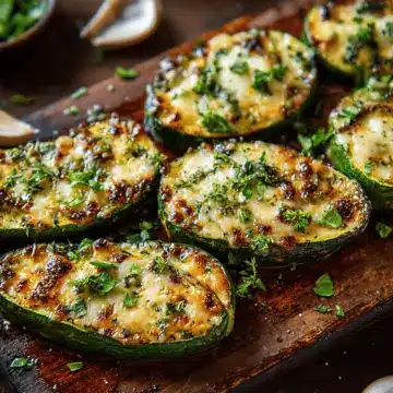 Cheesy Garlic Zucchini Steaks