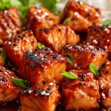 Glazed Honey Garlic Salmon Bites
