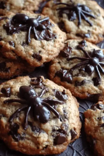 Halloween Chocolate Chip Cookies with Spider