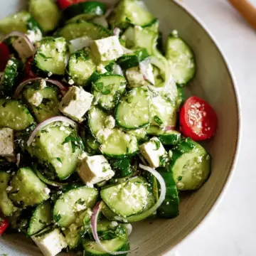 Easy cucumber feta salad