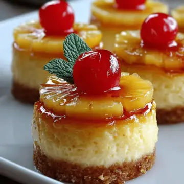 Mini Pineapple Upside Down Cheesecakes