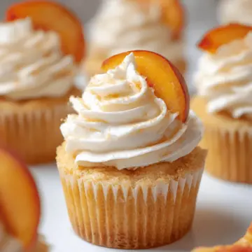 Peaches & Cream Cupcakes
