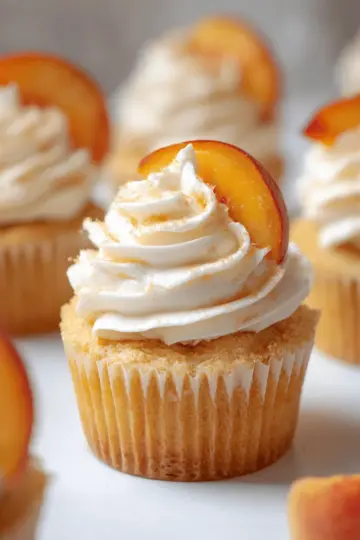 Peaches & Cream Cupcakes