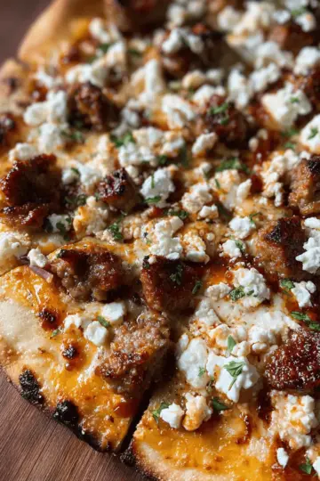 Hot Sausage Feta Honey Pizza and Grace and Franki