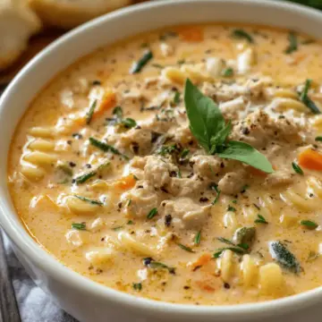 One Pot Creamy Italian Ground Chicken Soup