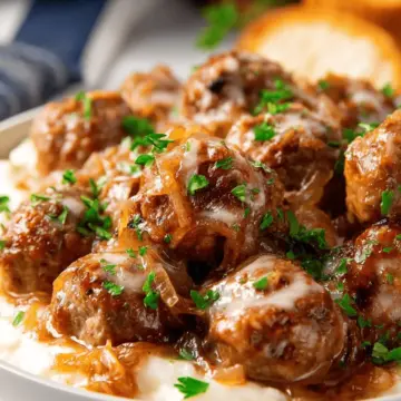 Slow Cooker French Onion Meatballs