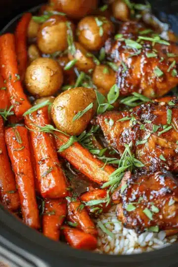 Slow Cooker Honey Garlic Chicken and Veggies