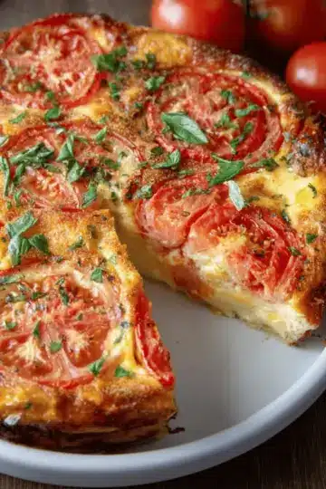 Easy Crustless Tomato Pie