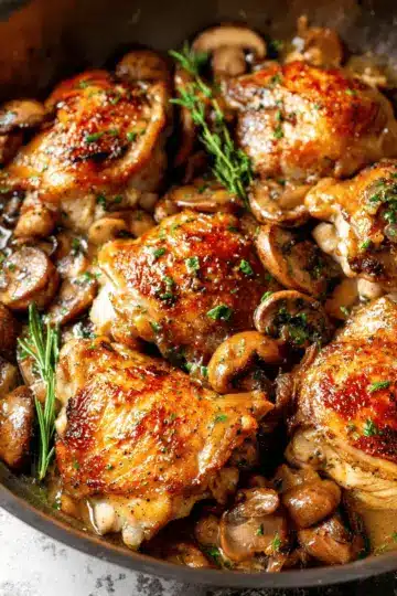 Garlic Mushroom Chicken Thighs
