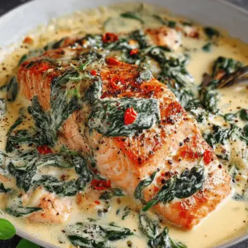 Easy Creamy Salmon Florentine