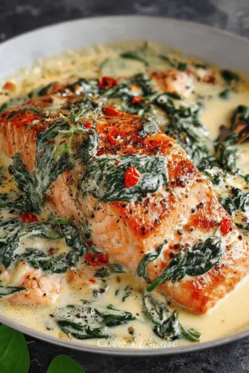 Easy Creamy Salmon Florentine