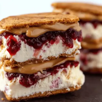 Peanut Butter and Jelly Ice Cream Sandwich