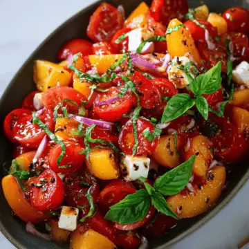 Tomato Peach And Basil Salad