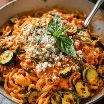 Summer Zucchini Pasta with Tomato Ricotta Sauce