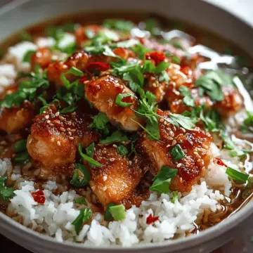Caramelised Soy Chicken in Garlic Ginger Broth with Rice