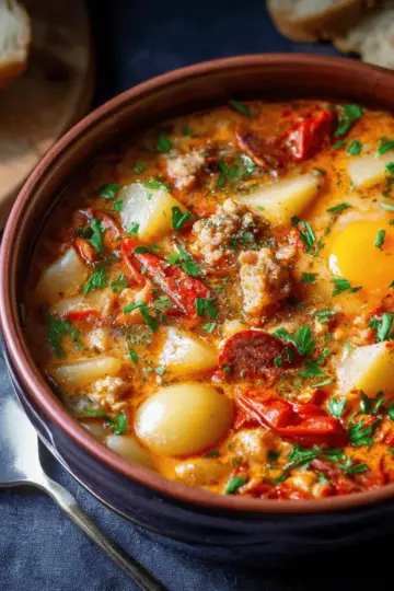 Spanish Potato and Chorizo Soup