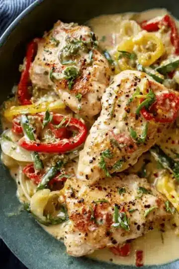 Creamy Pepperoncini Chicken Skillet