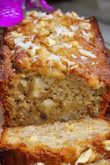 Hawaiian Banana Bread with Pineapple, Coconut & Macadamia Nuts