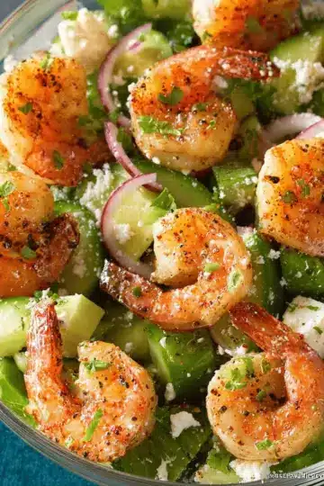 Garlic Lime Roasted Shrimp Salad