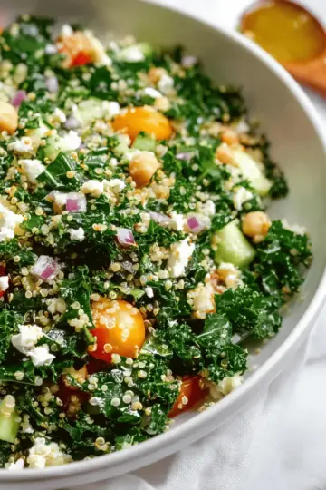 Easy Kale Quinoa Salad With Lemon Dressing
