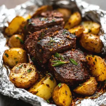 Garlic Steak and Potato Foil Packs