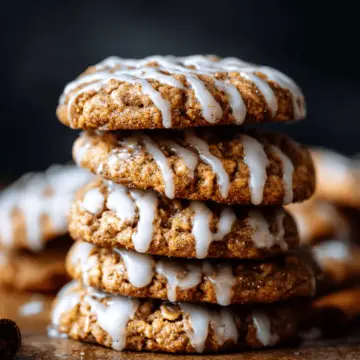 Iced Gingerbread Oatmeal Cookies